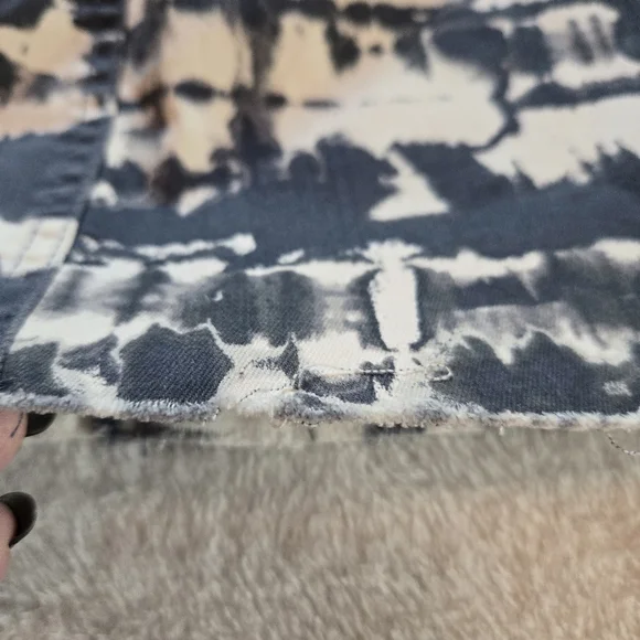 Love Fire XS Mini Gray Acid Wash Denim Skirt Throwback 80s METAL 90s GRUNGE Euc - Picture 10 of 11